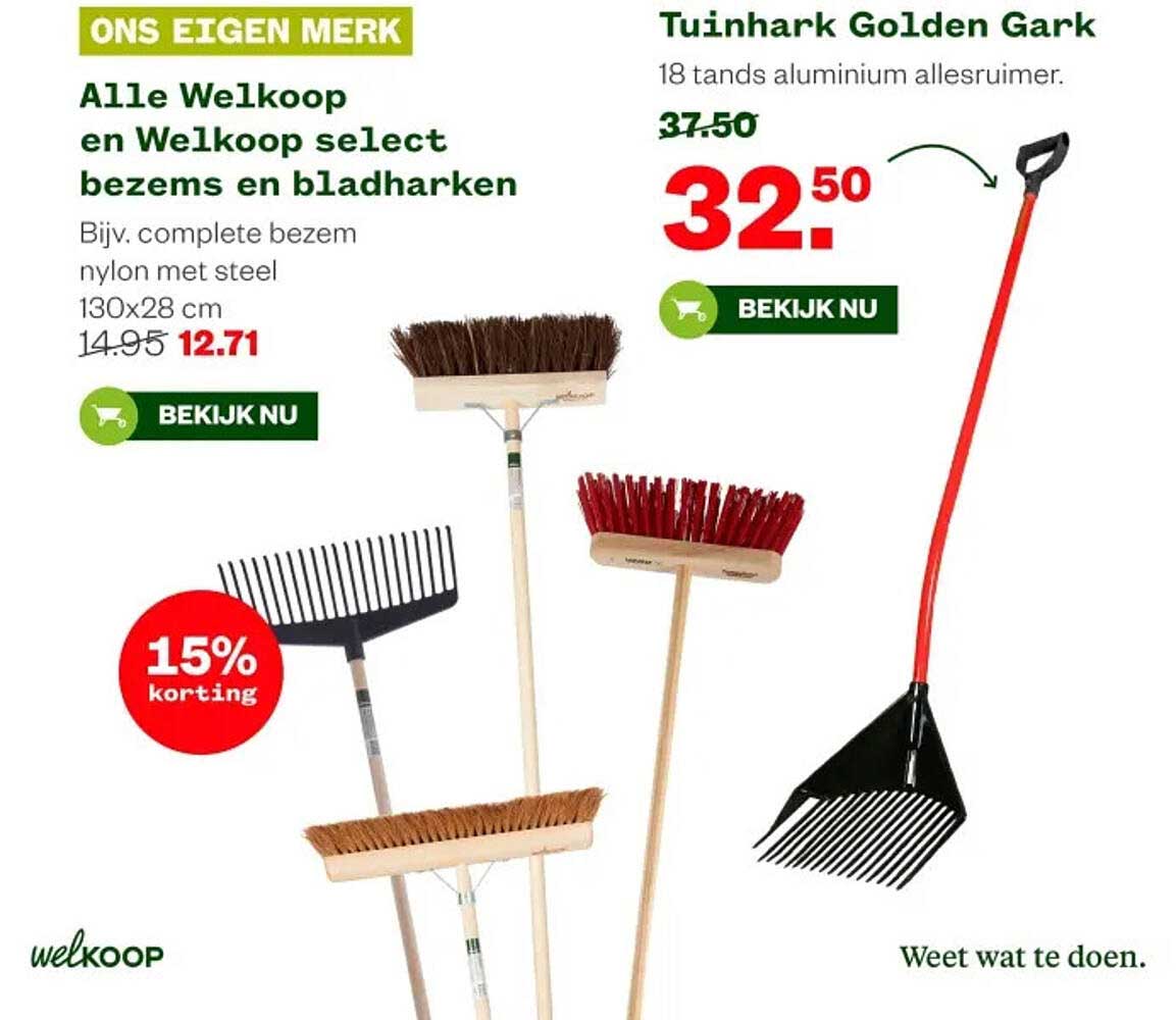 Alle Welkoop en Welkoop select bezems en bladharken