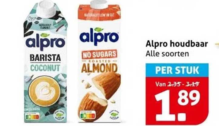 Alpro houdbaar Alle soorten