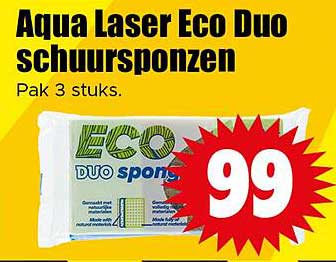 Aqua Laser Eco Duo schuurspongen - Pak 3 stuks