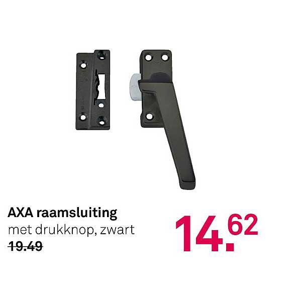 AXA raamsluiting met drukknop, zwart
