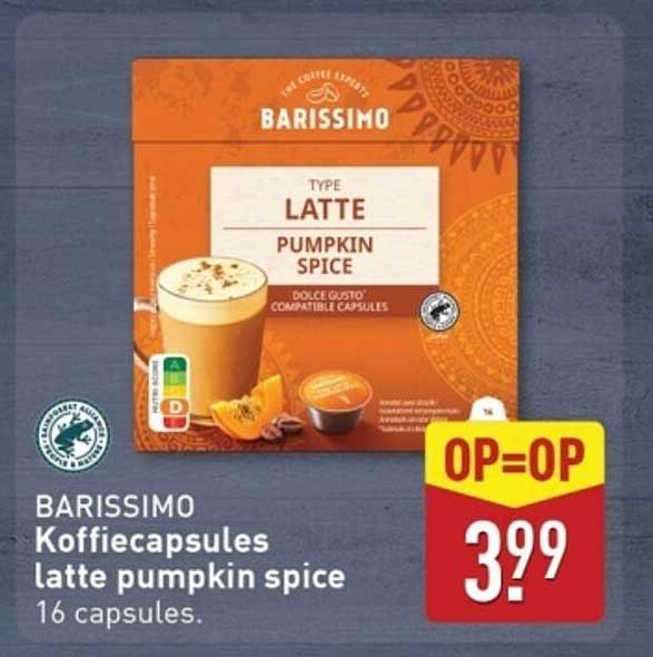 BARISSIMO Koffiecapsules latte pumpkin spice