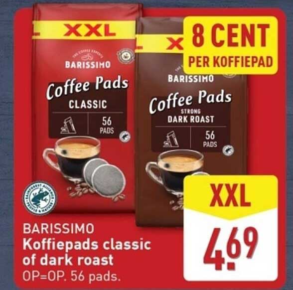 BARISSIMO Koffiepads classic of dark roast