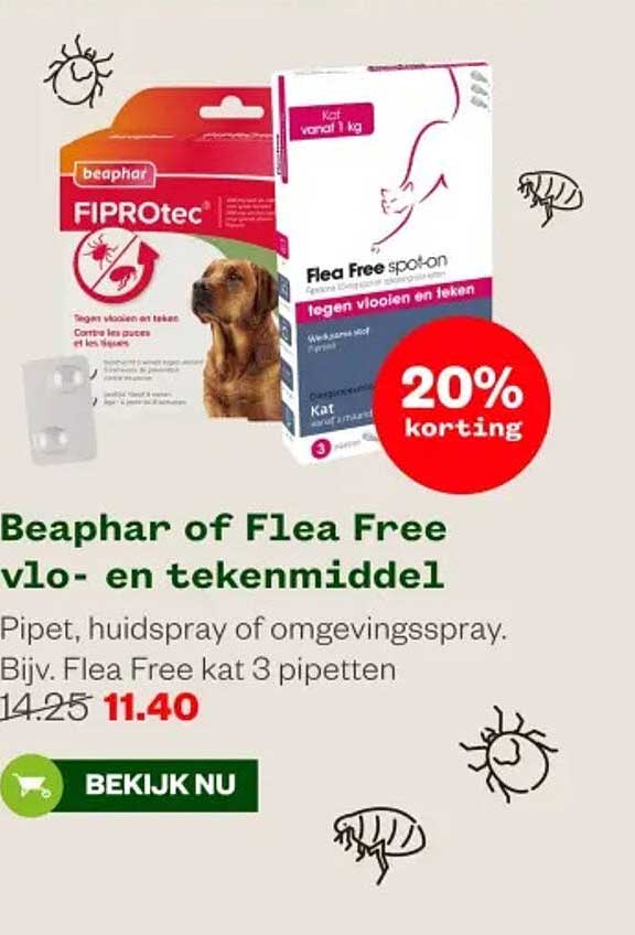 Beaphar of Flea Free vlooien- en tekenmiddel