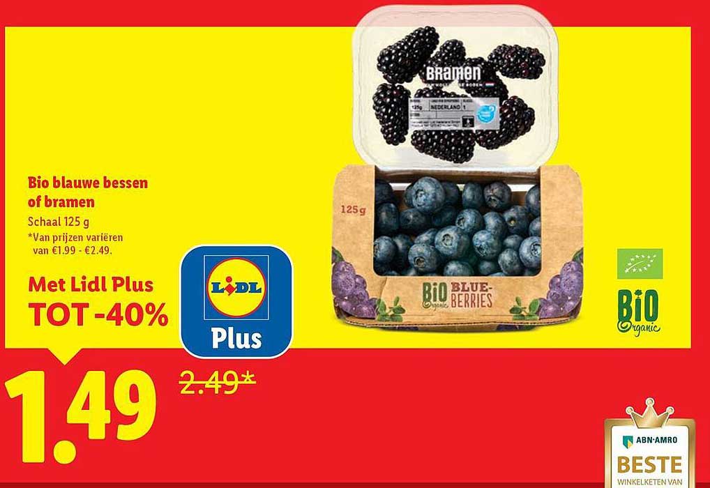 Bio blauwe bessen of bramen