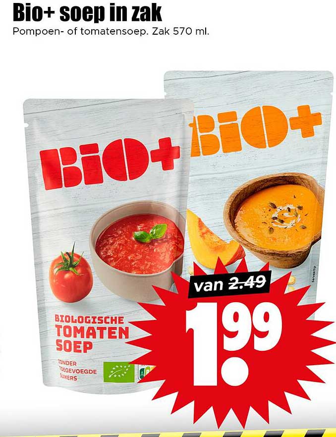 Bio+ soep in zak