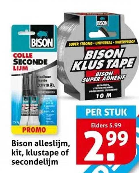 Bison alleslijm, kit, klustape of secondelijm
