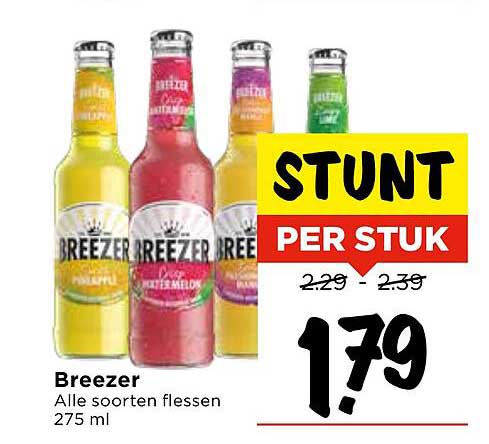 Breezer - Alle soorten flessen 275 ml