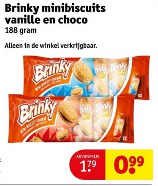 Brinky minibiscuits vanille en choco