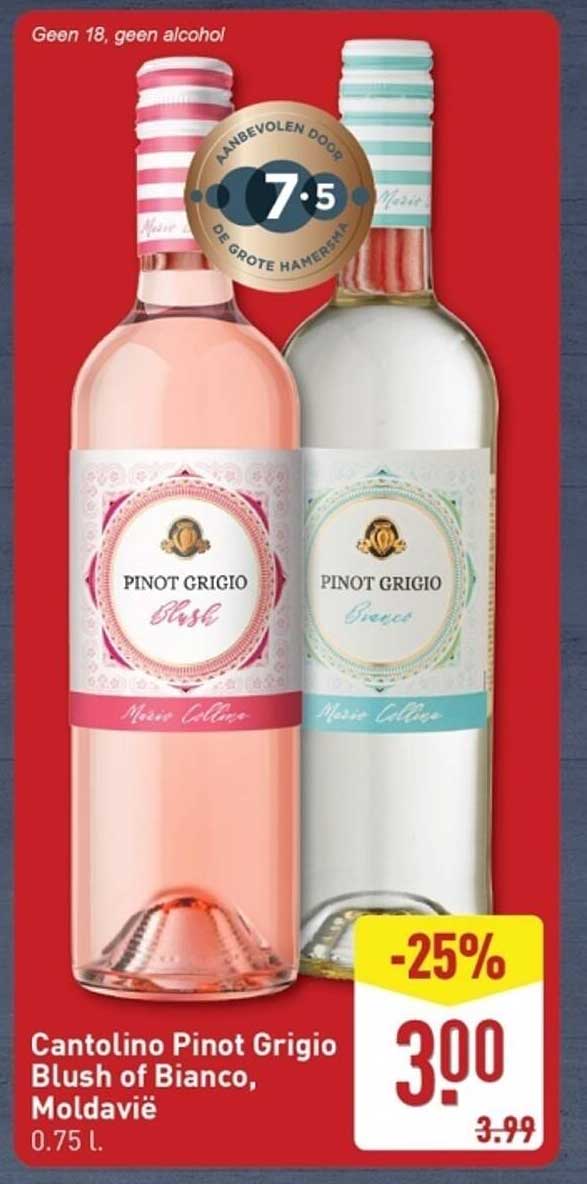 Cantolino Pinot Grigio Blush of Bianco, Moldavië 0.75 l