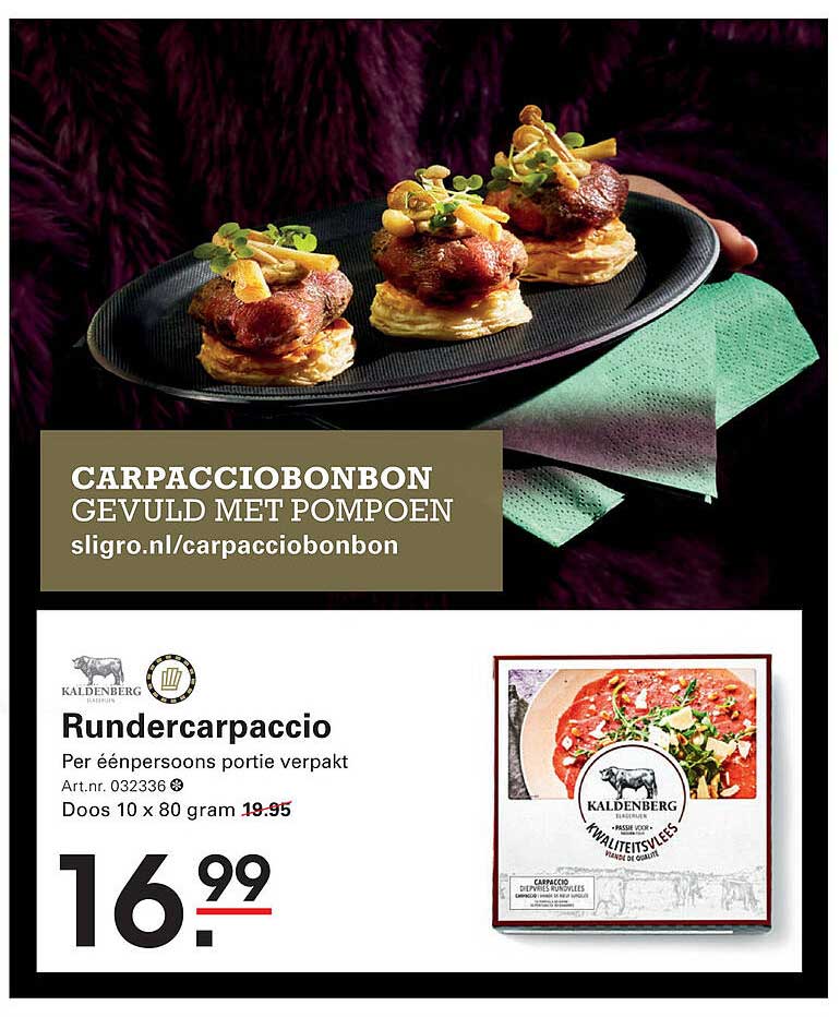 CARPACCIOBONBON GEvULd MET POMPOEN