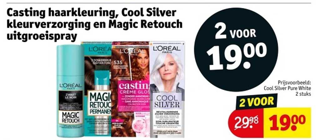 Casting haarkleuring, Cool Silver kleurverzorging en Magic Retouch uitgroeispray