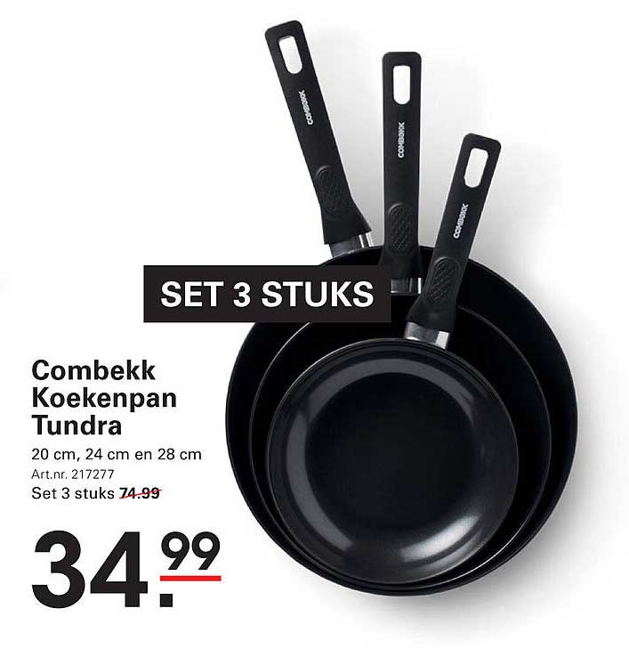 Combekk Koekenpan Tundra Set 3 Stuks