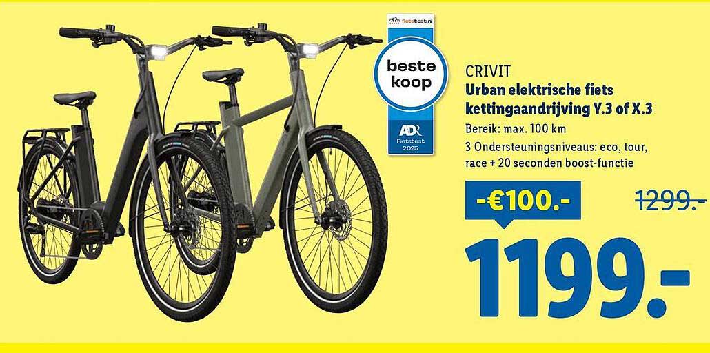 CRIVIT Urban elektrische fiets kettingaandrijving Y.3 of X.3