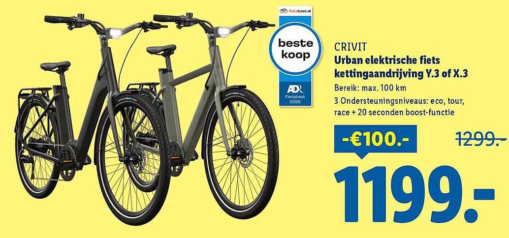 CRIVIT Urban elektrische fiets kettingaandrijving Y.3 of X.3
