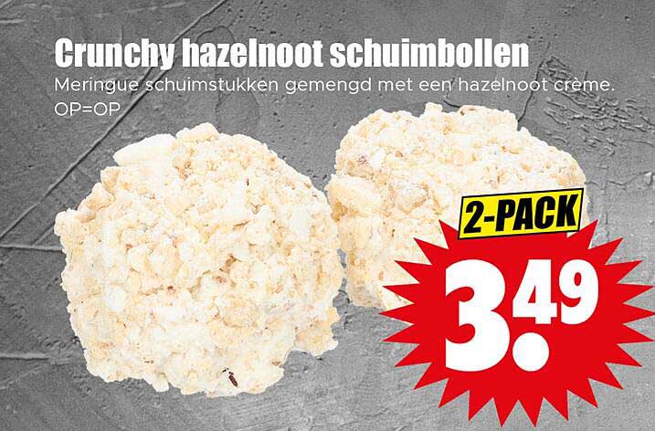 Crunchy hazelnoot schuimbollen