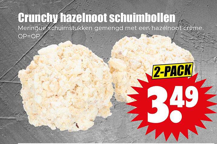 Crunchy hazelnoot schuimbollen