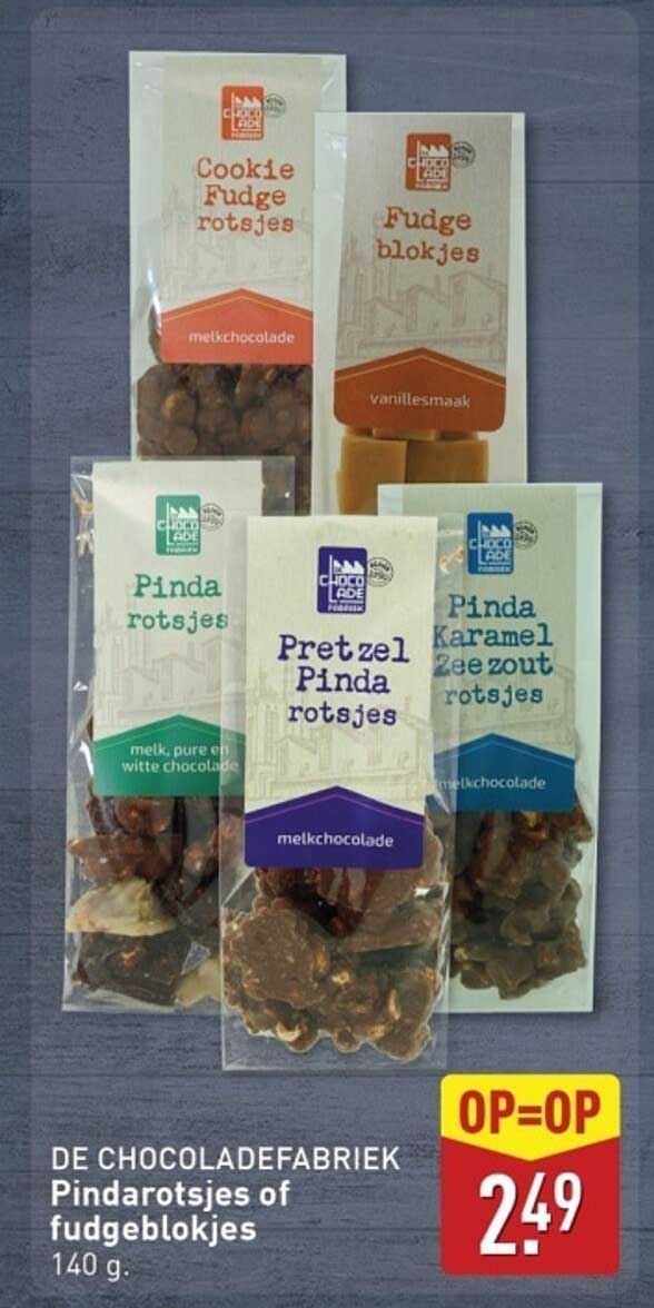 DE CHOCOLADEFABRIEK Pindarotsjes of fudgeblokjes