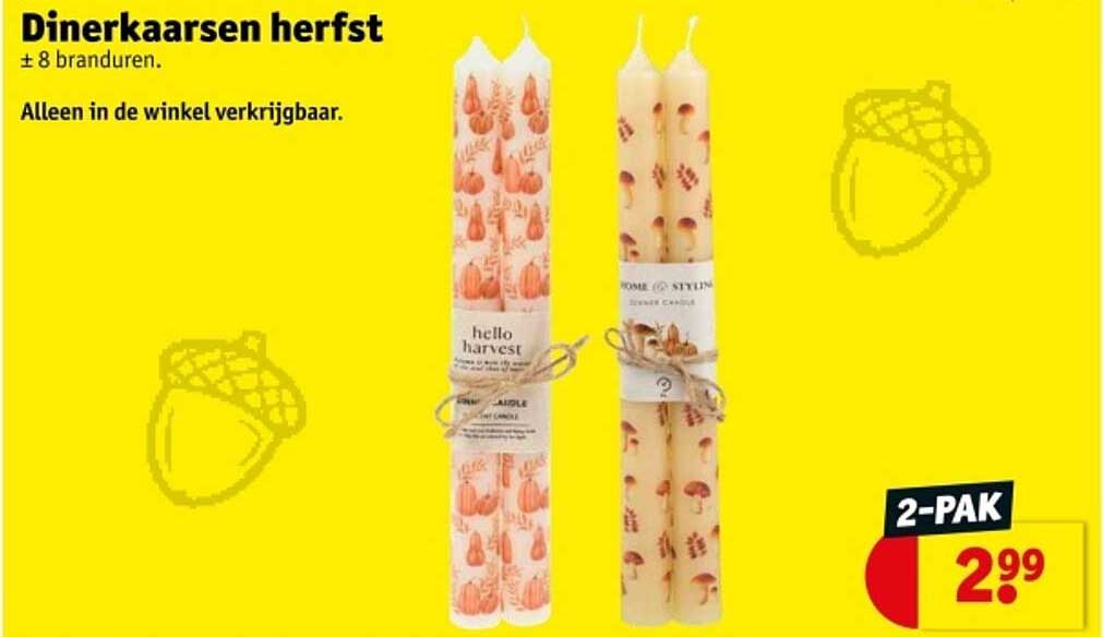 Dinerkaarsen herfst