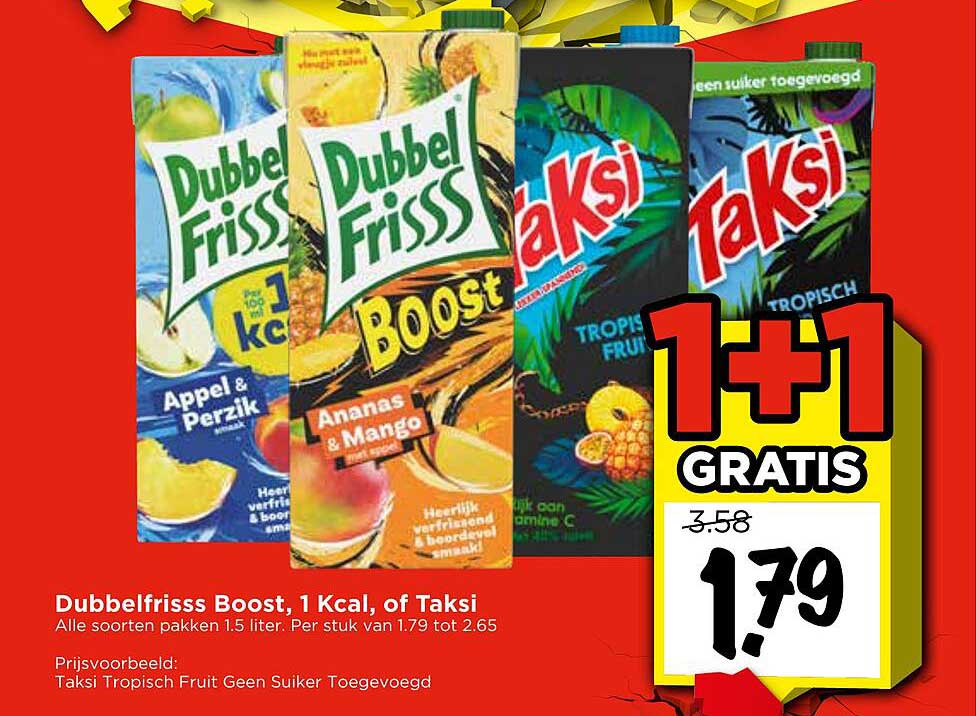 Dubbelfrisss Boost, 1 Kcal, of Taksi