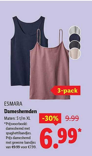 ESMARA Dameshemden 3-pack