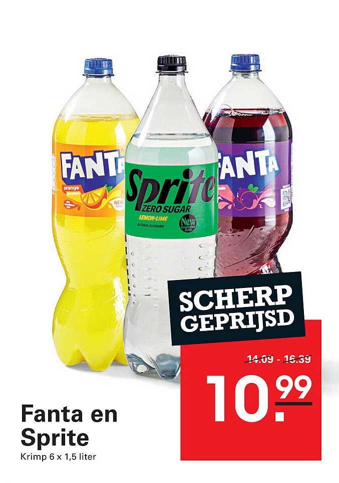 Fanta en Sprite Krimp 6 x 1,5 liter