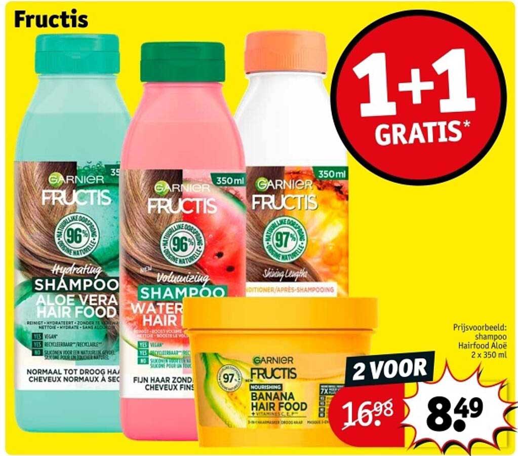 Fructis Shampoo Hair Food 2 Voor €8,49