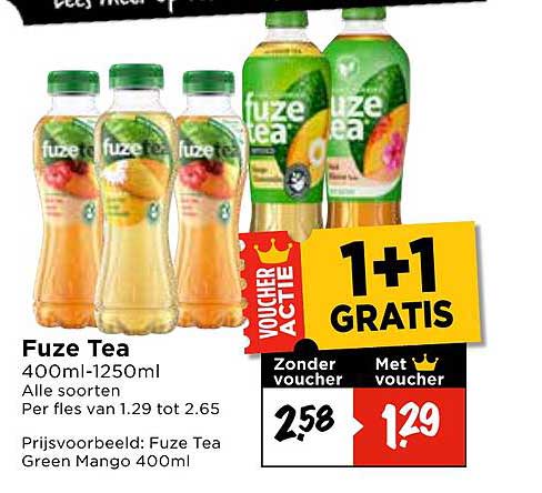 Fuze Tea 400ml-1250ml 1+1 GRATIS