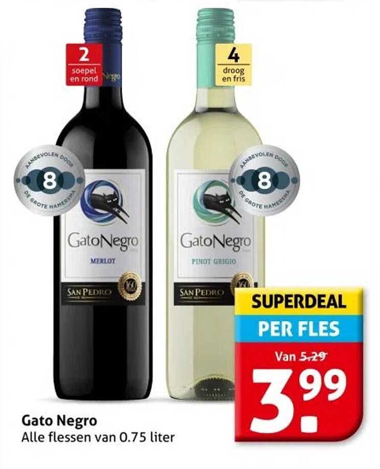 Gato Negro - Alle flessen van 0.75 liter