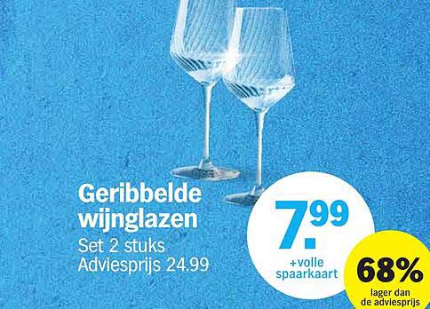 Geribbelde wijnglazen