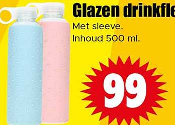 Glazen drinkfles