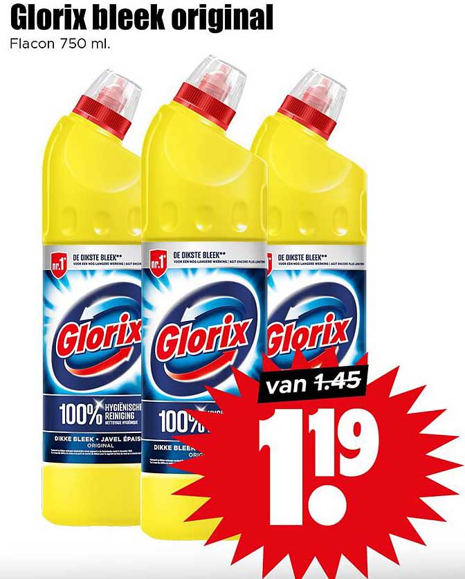 Glorix bleek original Flacon 750 ml.