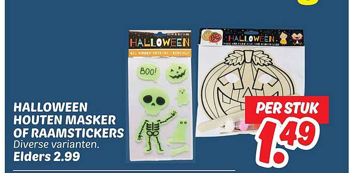 HALLOWEEN HOUTEN MASKER OF RAAMSTICKERS