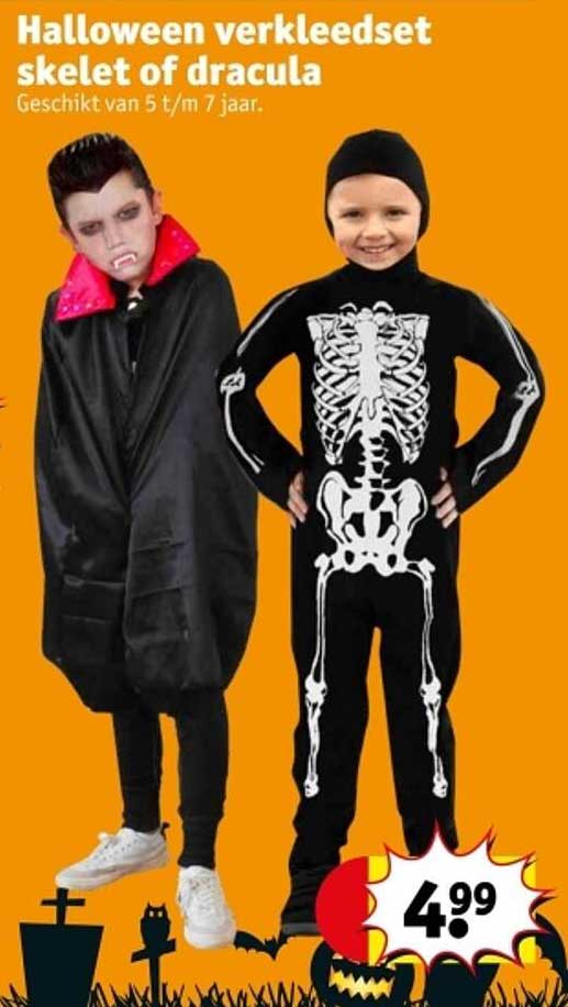 Halloween verkleedset skelet of dracula