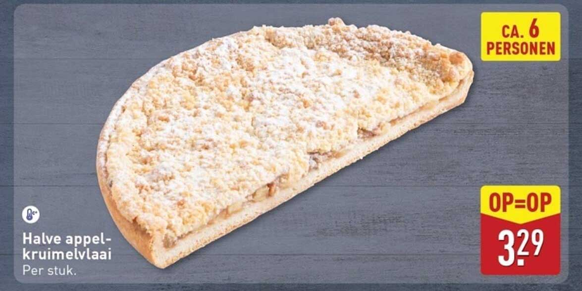 Halve appel-kruimelvlaai