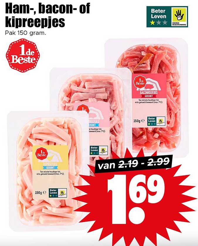 Ham-, bacon- of kipreepjes
