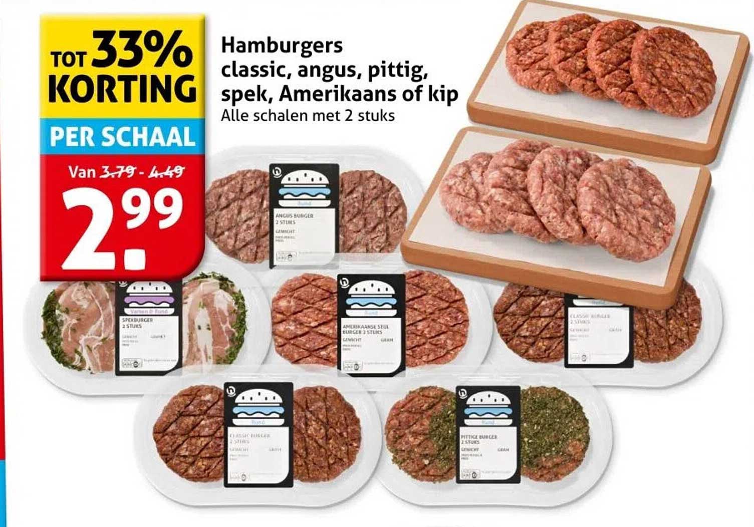 Hamburgers classic, angus, pittig, spek, Amerikaans of kip