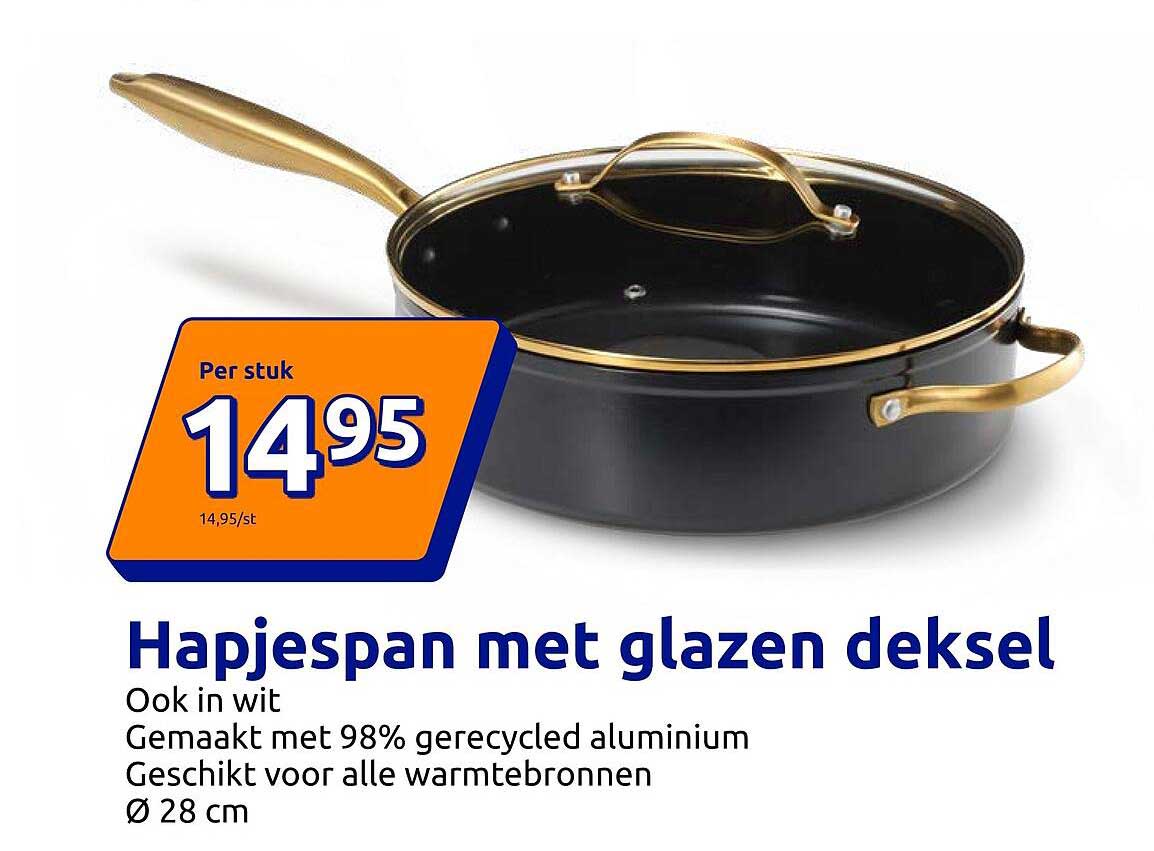 Hapjespan met glazen deksel