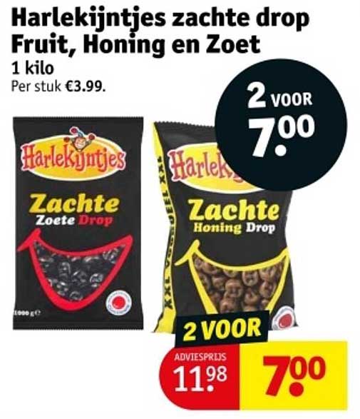 Harlekijntjes zachte drop 2 voor 7,00
