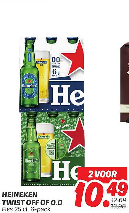 HEINEKEN TWIST OFF 0.0 Fles 25 cl. 6-pack