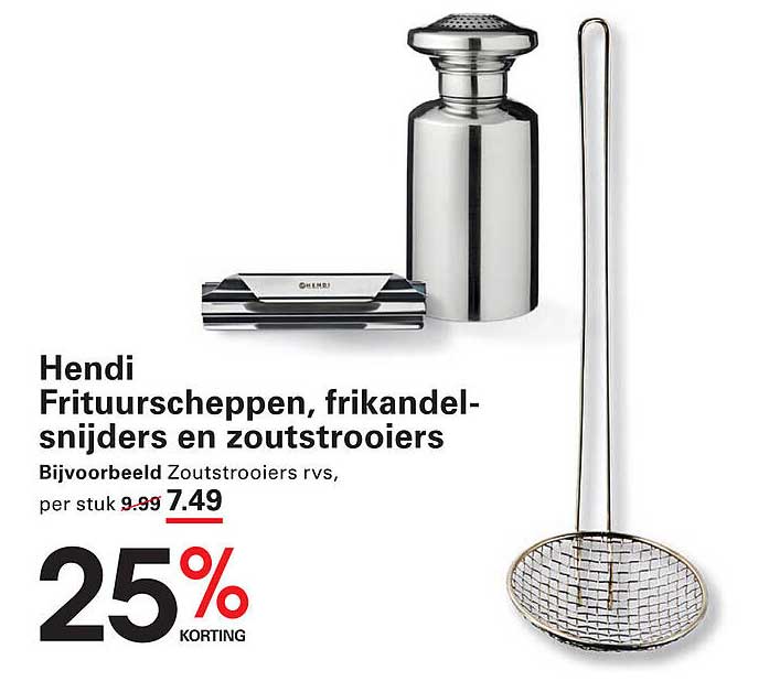 Hendi Frituurscheppen, frikandel-snijders en zoutstrooiers
