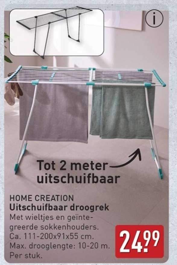 HOME CREATION Uitschuifbaar droogrek