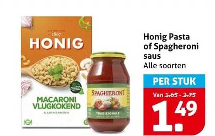 Honig Pasta of Spagheroni saus Alle soorten