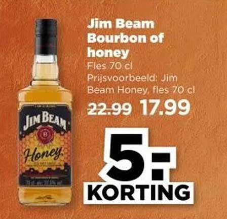 Jim Beam Bourbon of honey, Fles 70 cl