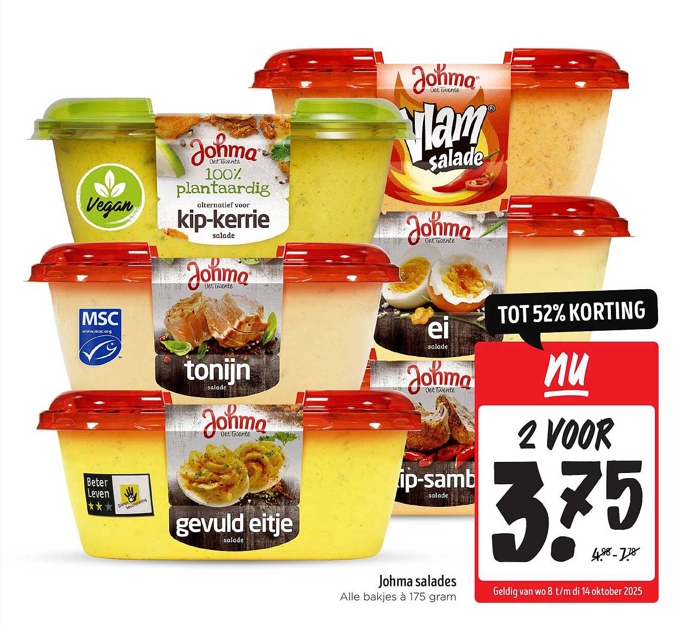Johma salades 2 voor 3,75