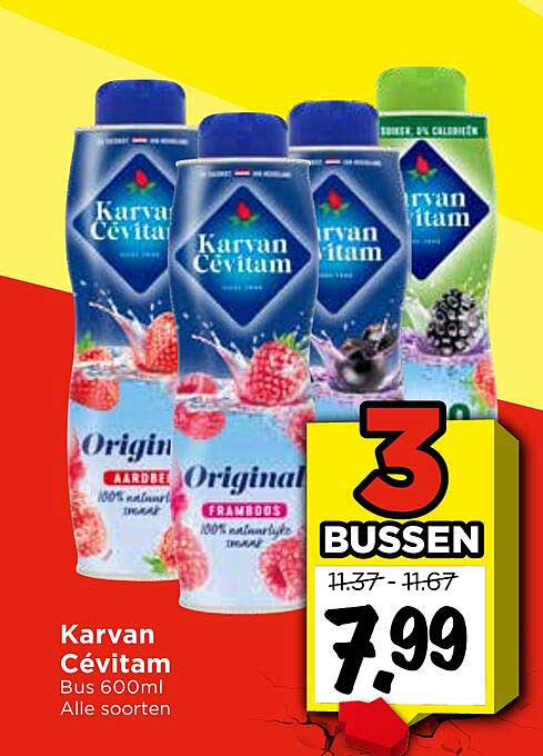 Karvan Cévitam 600ml - 3 bussen voor 7,99