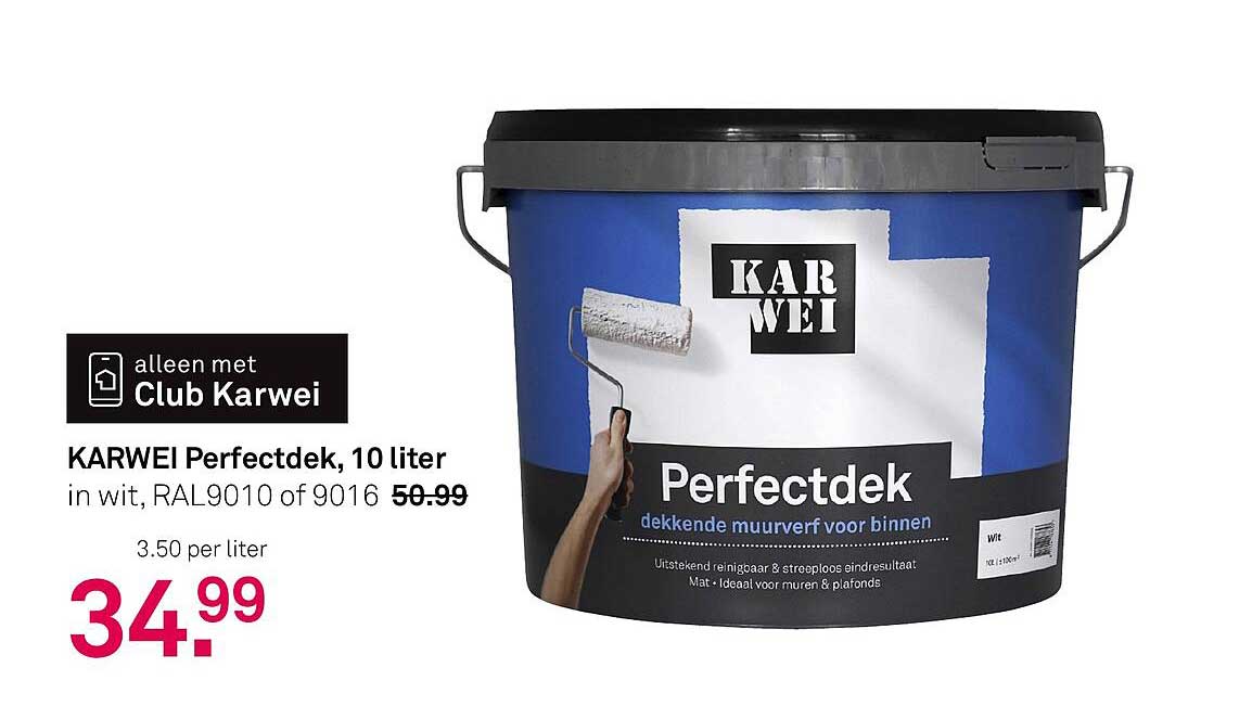 KARWEI Perfectdek, 10 liter in wit, RAL9010 of 9016
