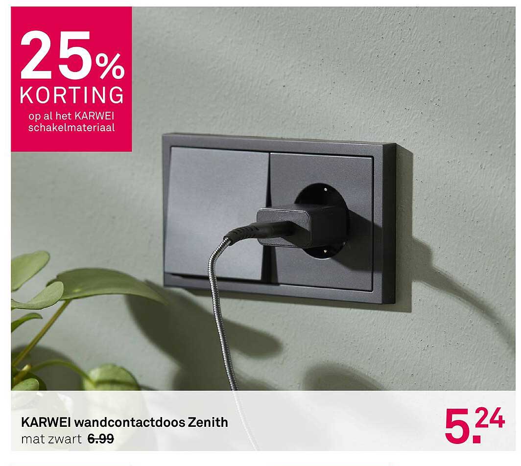 KARWEI wandcontactdoos Zenith mat zwart