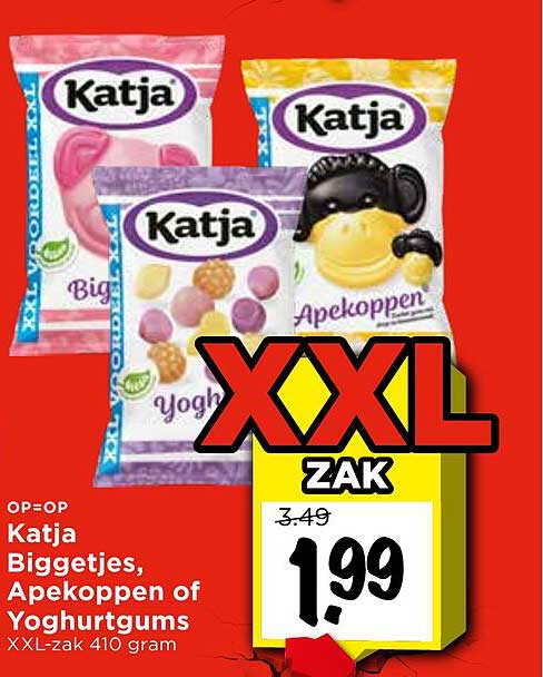 Katja Biggetjes, Apekoppen of Yoghurtgums XXL-zak 410 gram
