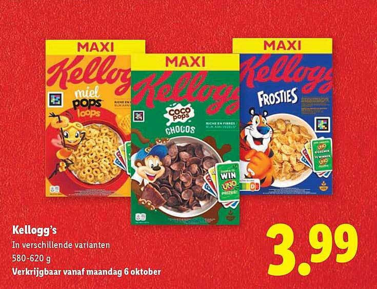 Kellogg’s in verschillende varianten 580-620 g