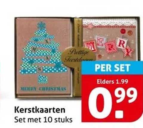 Kerstkaarten Set met 10 stuks